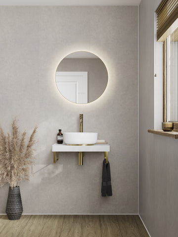 Abode Cava Round Basin Plinth - Brushed Brass