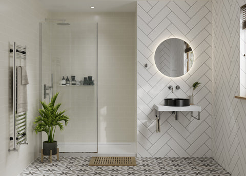 Abode Tableau 600mm Basin Shelf & Brackets - Chalk White