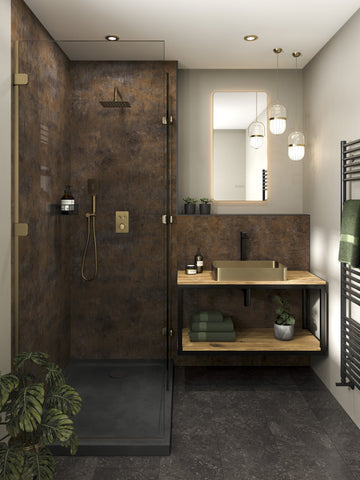 Abode Levarto Tall Basin Mixer - Matt Black & Brass