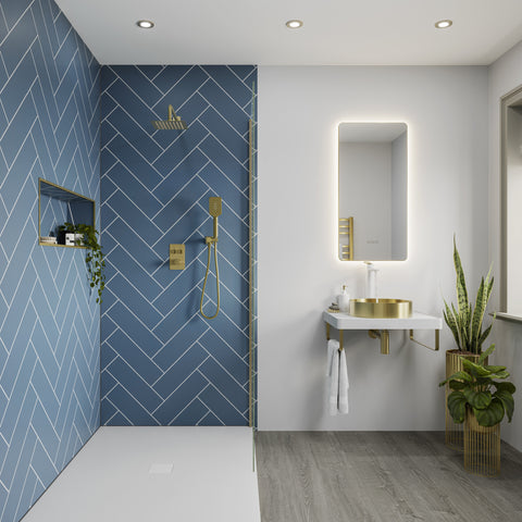Abode Uno Concealed Push Button Shower (2 Exit) - Brushed Brass