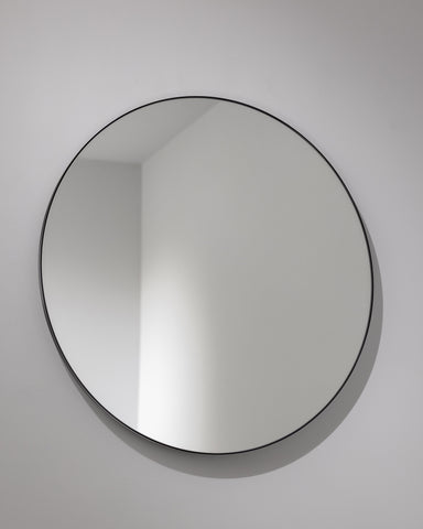 Abode Mayar 600mm Round Mirror - Matt Black