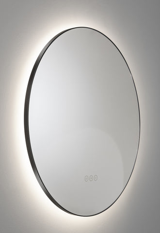 Abode Mayar 600mm Round LED Mirror - Matt Black