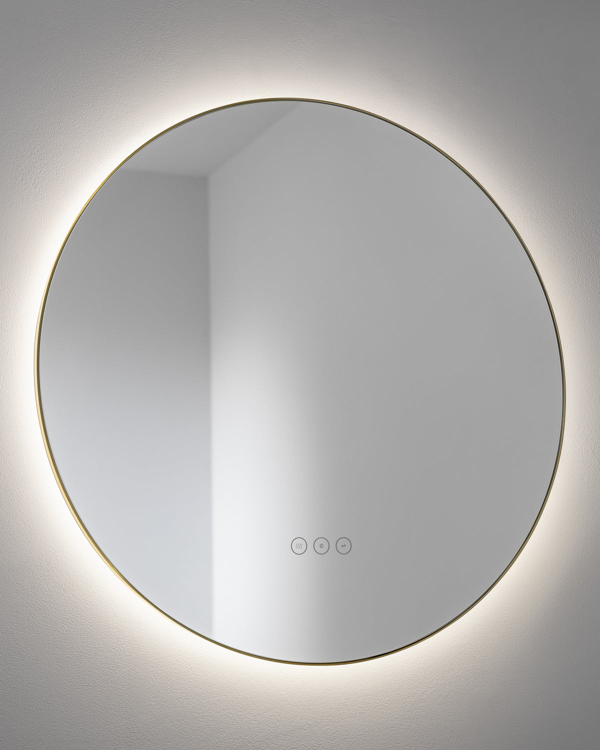 Abode Mayar 600mm Round LED Mirror - Brushed Brass