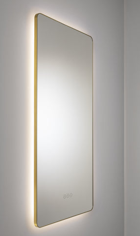 Abode Mayar 450x900mm Tablet LED Mirror - Brushed Brass