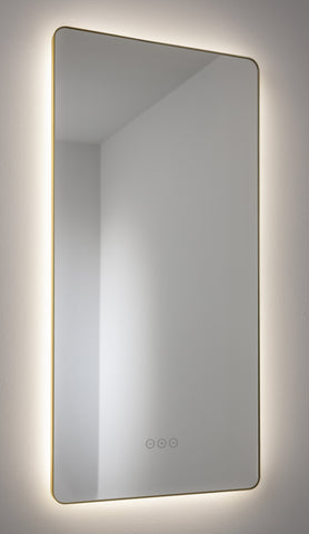 Abode Mayar 450x900mm Tablet LED Mirror - Brushed Brass