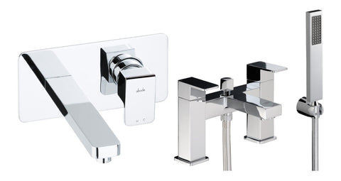 Abode Fervour Pack Offer 6 (Wall Mounted Basin Mixer & Bath/Shower Mixer) - Chrome