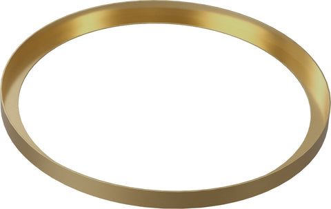 Abode Tableau/Cava Shelf & Round Basin Set - Chalk White w/Brushed Brass Finishes