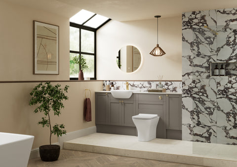 Abakan 500mm Slim Basin Unit - Matt Stone (Grey Cab)