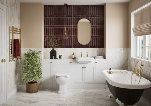 Abakan 1536mm Standard Basin  WC & 1 Door Unit Pack - Matt White (Oak Cab)