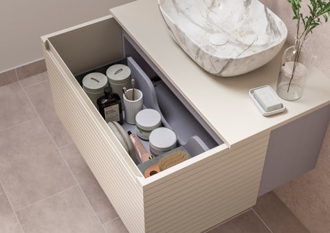 Orient 615mm Wall Hung 1 Drawer Basin Unit & 1TH Basin - Matt Cotton