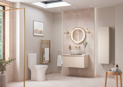Orient 610mm Wall Hung 1 Drawer Basin Unit & Worktop - Matt Cotton