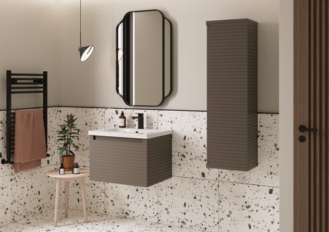 Orient 810mm Wall Hung 1 Drawer Basin Unit & Worktop - Matt Taupe