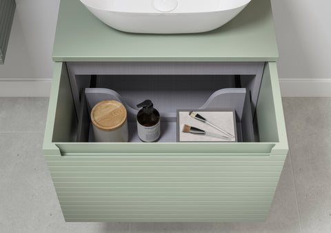 Orient 350mm Wall Hung 1 Door Tall Unit - Matt Willow Green