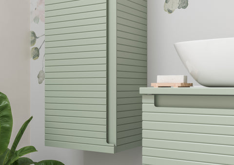 Orient 610mm Wall Hung 1 Drawer Basin Unit & Worktop - Matt Willow Green