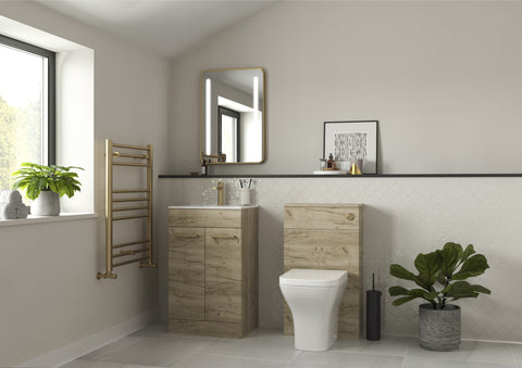 Volga 510mm F/S Furniture Pack - White Gloss w/Brushed Brass Finishes