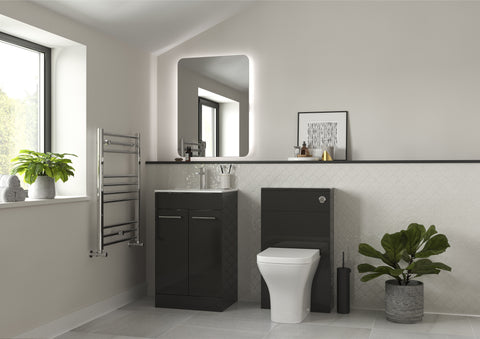 Volga 510mm F/S Furniture Pack - Anthracite Gloss w/Chrome Finishes