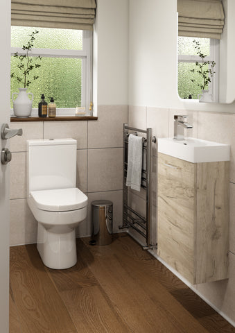 Volga 410mm Wall Hung 1 Door Basin Unit & 1TH Basin - Grey Gloss