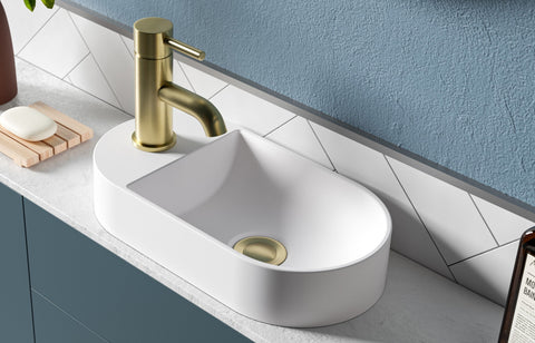 Belize 380x200mm Mini Resin Washbowl - White