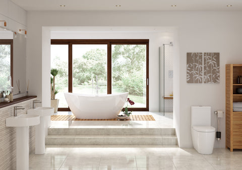 Cliff Rimless Close Coupled Open Back WC & Soft Close Seat