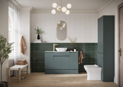 Cauvery 500mm Standard Basin Unit - Matt Green Camo (Grey Cab)