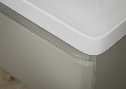 Cosie 500mm Wall Hung 1 Drawer Basin Unit & Basin - Matt Latte