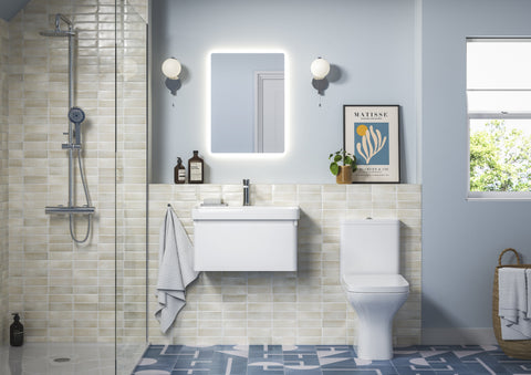 Cosie 500mm Wall Hung 1 Drawer Basin Unit & Basin - Matt White