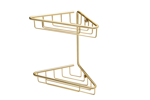 Ellen 2-Tier Corner Shower Caddy - Brushed Brass