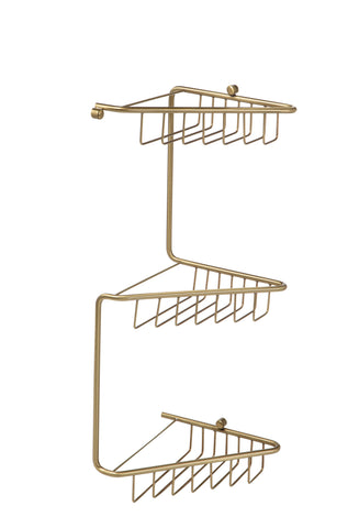 Ellen 3-Tier Corner Shower Caddy - Brushed Brass