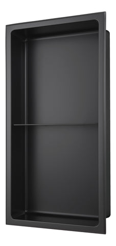 610x305mm Bathroom Niche - Matt Black