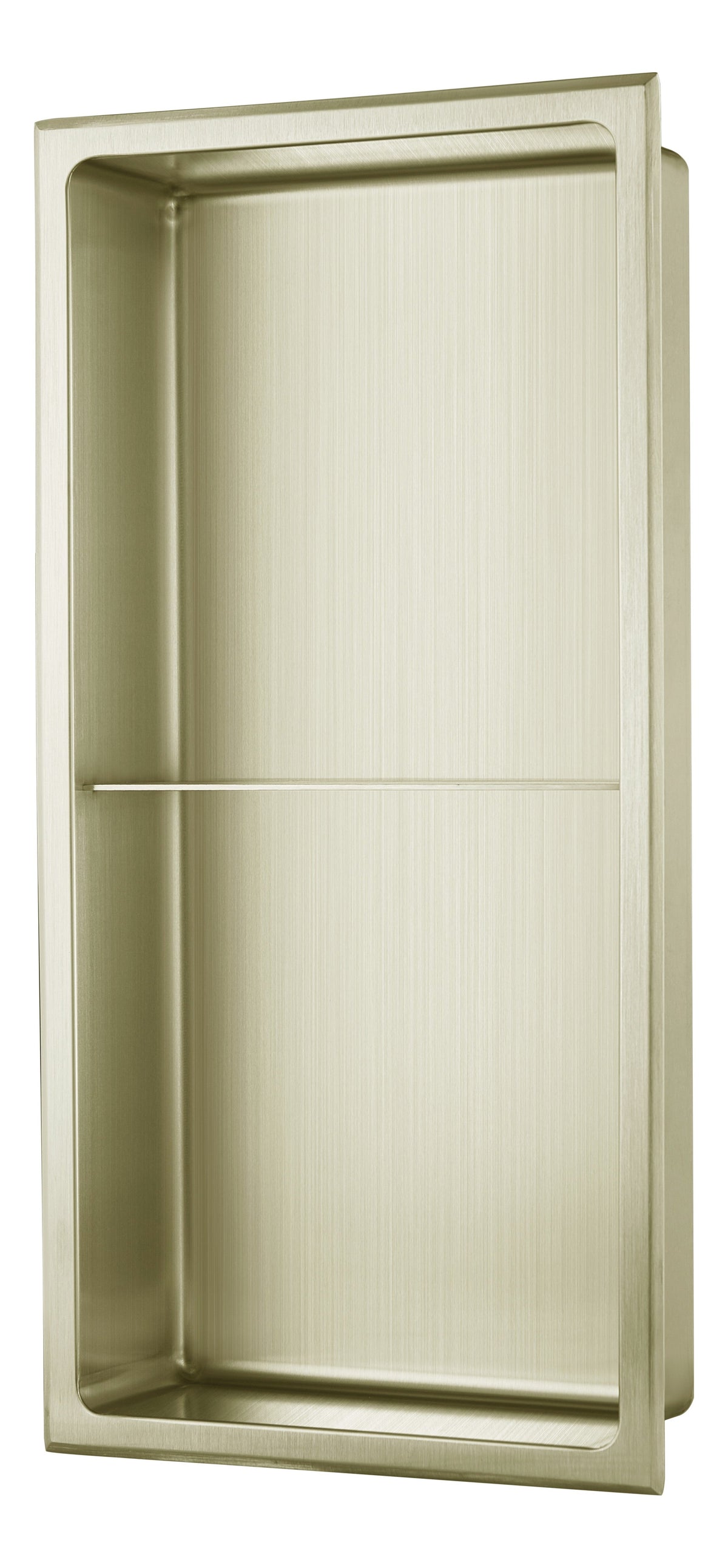 610x305mm Bathroom Niche - Brushed Brass