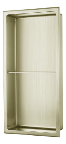 610x305mm Bathroom Niche - Brushed Brass