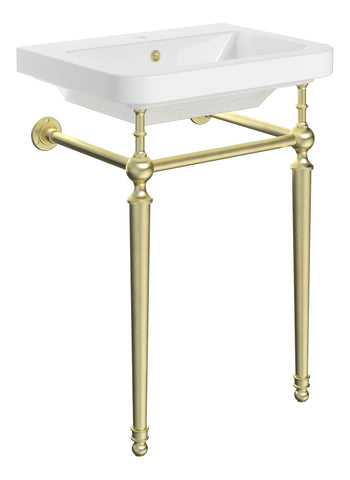 Cecil 610mm 1TH Console Basin - Brushed Brass