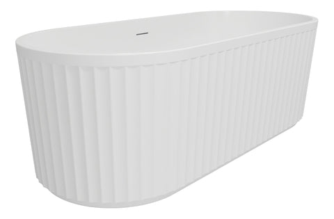 Ribbed Fluted Freestanding 1700x750x570mm 0TH Bath