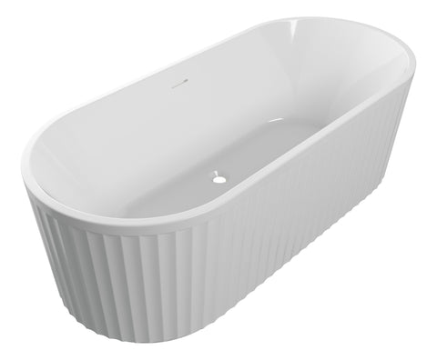 Ribbed Fluted Freestanding 1700x750x570mm 0TH Bath