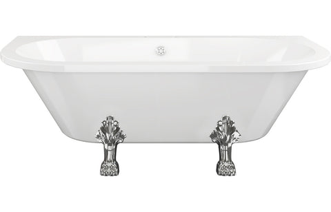 Findham Freestanding Back To Wall 1700x800x600mm 2TH Bath w/Feet - White