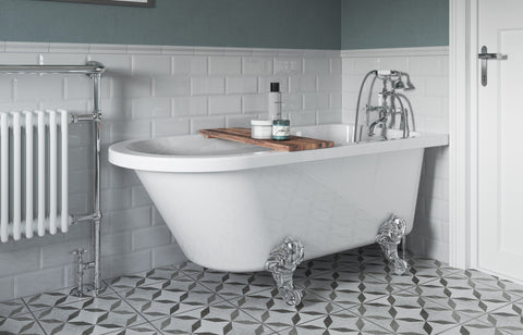 Clyde Freestanding 1500x750x650mm 2TH Corner Bath w/Feet