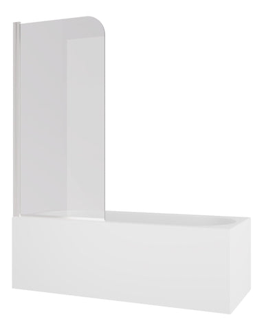 800x1500mm Single Curved Bath Screen (6mm) - Chrome