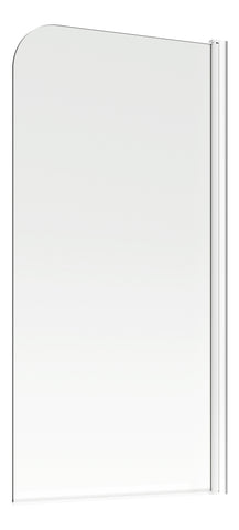 800x1500mm Single Curved Bath Screen (6mm) - Chrome