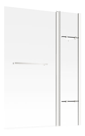1000x1500mm Two Panel Folding Bath Screen (6mm) - Chrome