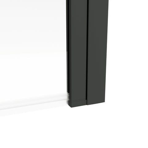 800x1400mm Square Bath Screen (6mm) - Black