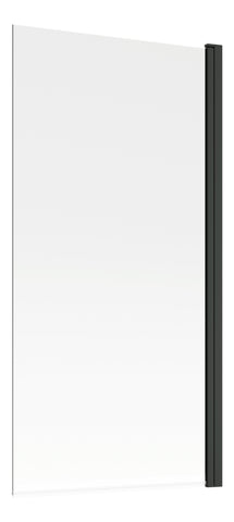 800x1400mm Square Bath Screen (6mm) - Black