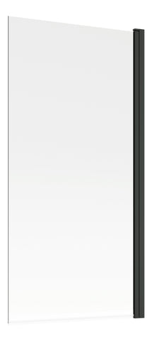 800x1500mm Single Straight Bath Screen (6mm) - Black