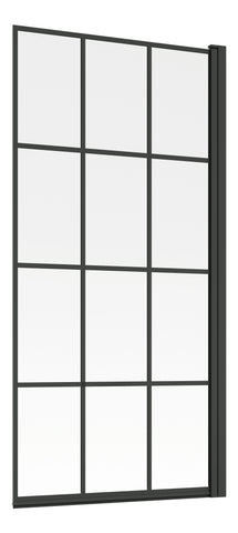 800x1500mm Single Straight Bath Screen (6mm) - Black Framed