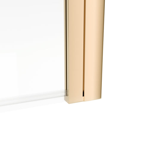 800x1400mm Square Bath Screen (6mm) - Brushed Brass