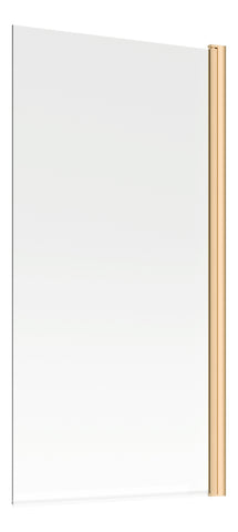 800x1400mm Square Bath Screen (6mm) - Brushed Brass