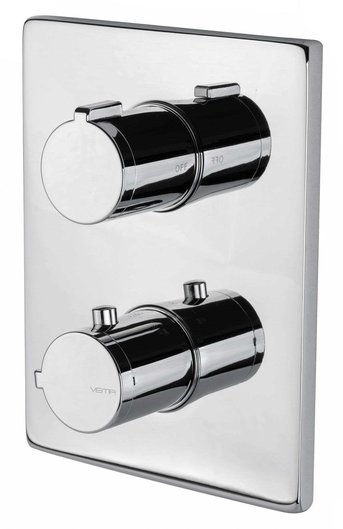 Vema Rectangular Two Outlet Thermostatic Mixer Valve