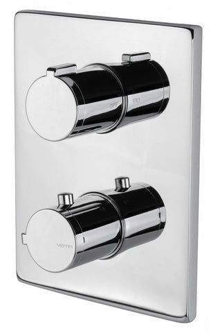 Vema Rectangular Two Outlet Thermostatic Mixer Valve