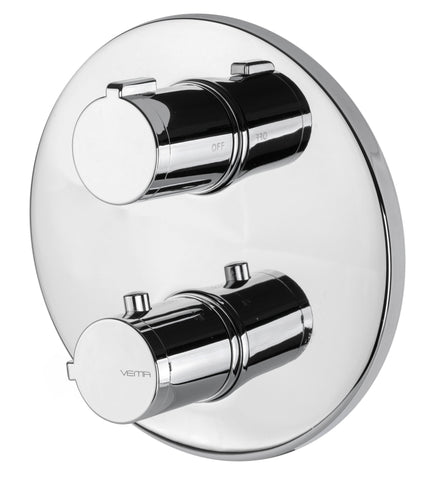 Vema Round Two Outlet Thermostatic Mixer Valve