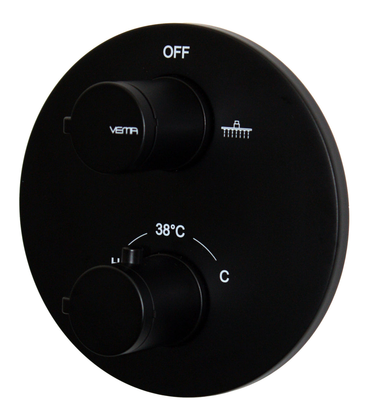 Vema Timea Black Two Outlet Thermostatic Valve