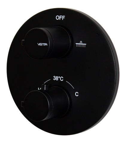 Vema Timea Black Two Outlet Thermostatic Valve